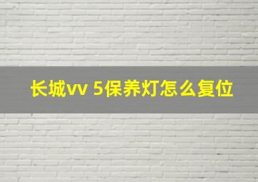 长城vv 5保养灯怎么复位